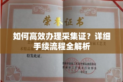 全国如何高效办理采集证?详细手续流程全解析